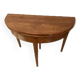 Half moon table with cherry and walnut