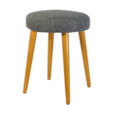 Vintage grey spring stool restored, wood
