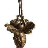 Lustre 3 branches en laiton doré