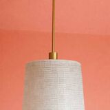 Vintage 1950 glass cylinder pendant light