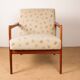 Pair of Scandinavian armchairs in teak and new fabric, 1960.