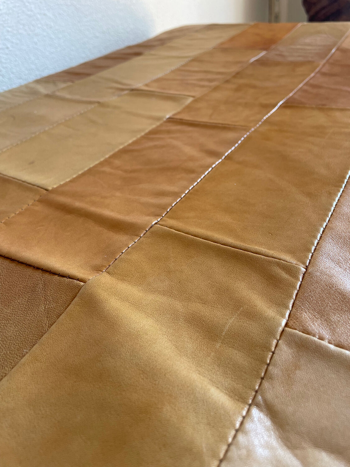 Banc pouf coffre en cuir patchwork  De Sède