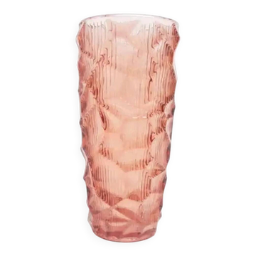 Okulus vase, mid-century modern, transparent glass, Ząbkowice, Poland, 1970s