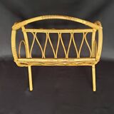 Vintage rattan magazine rack