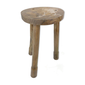 Tabouret tripode de traite theme champètre nature