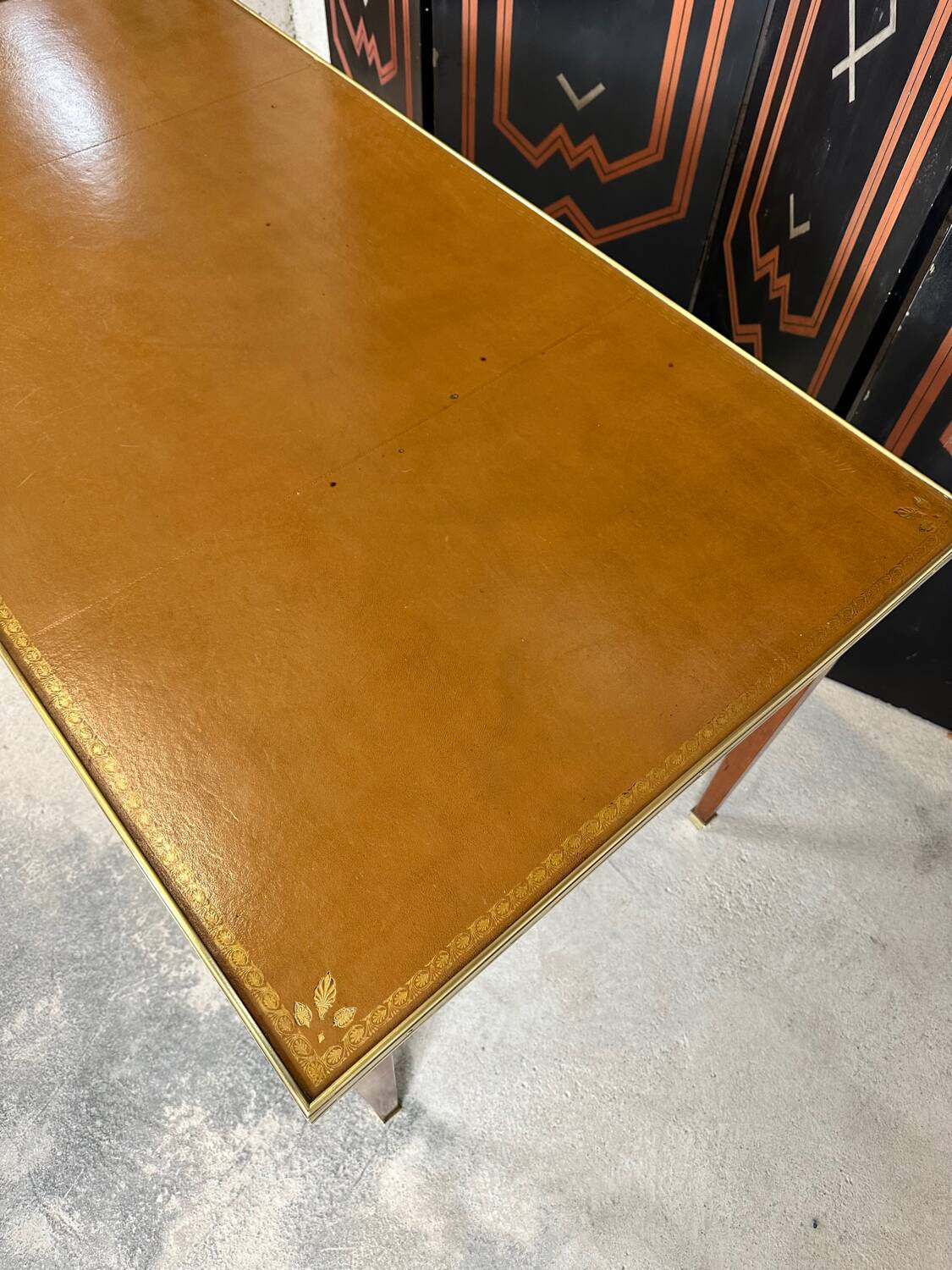 Directoire style flat desk in cherry wood