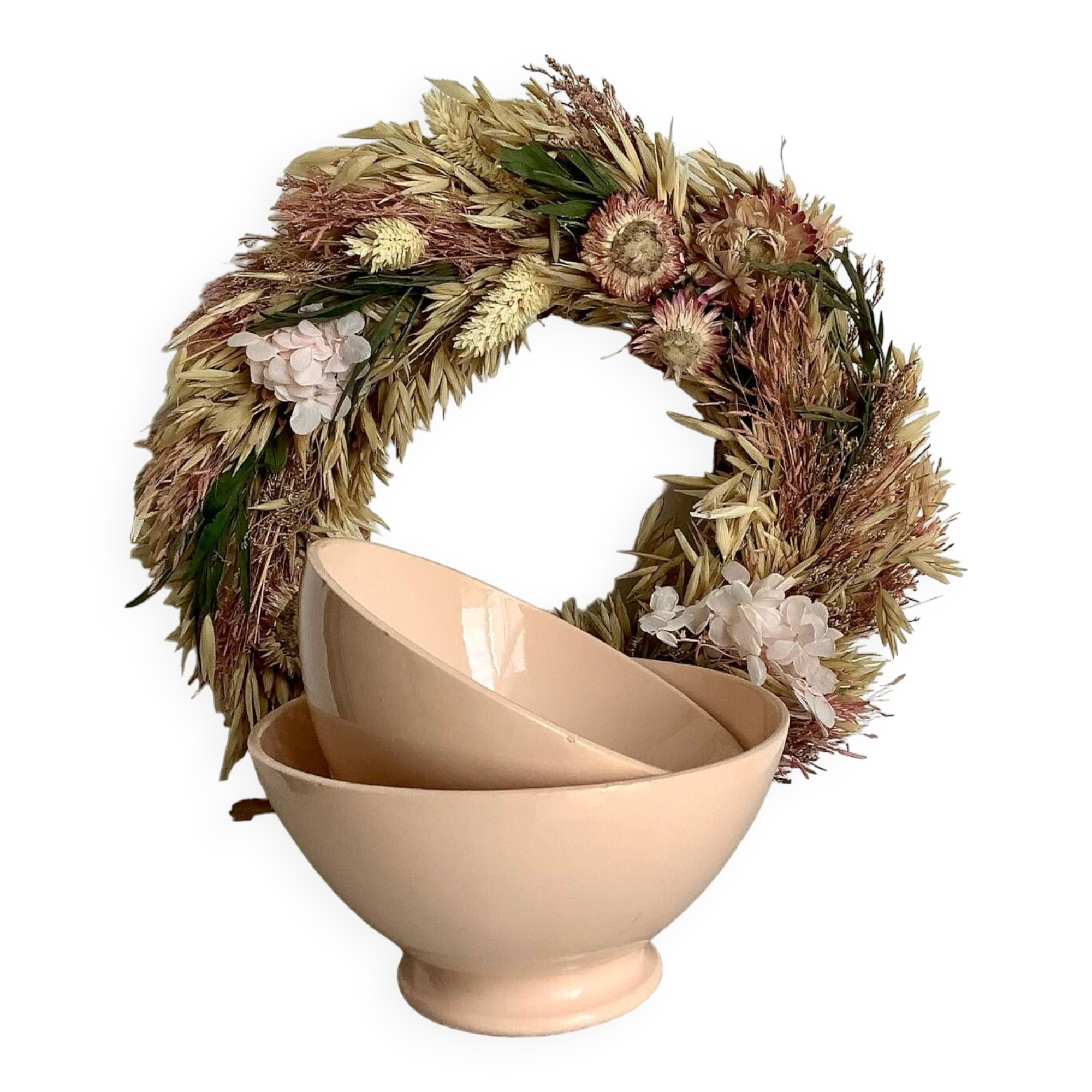 2 powder pink Digoin bowls
