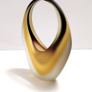 Etched Sommerso Murano Glass Basket or Vase by Archimede Seguso, Italy