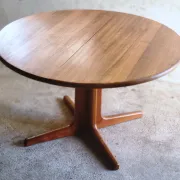 Solid teak Danish extendable dining table, 1960s