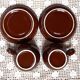2 brown cups + saucers for tea, hot chocolate, coffee / Tête à tête