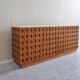 Contemporary Brutalist Carved Wood Sideboard With Travertine Top In review