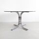 Italian Chrome & Smoked Glass Dining Table 1970's