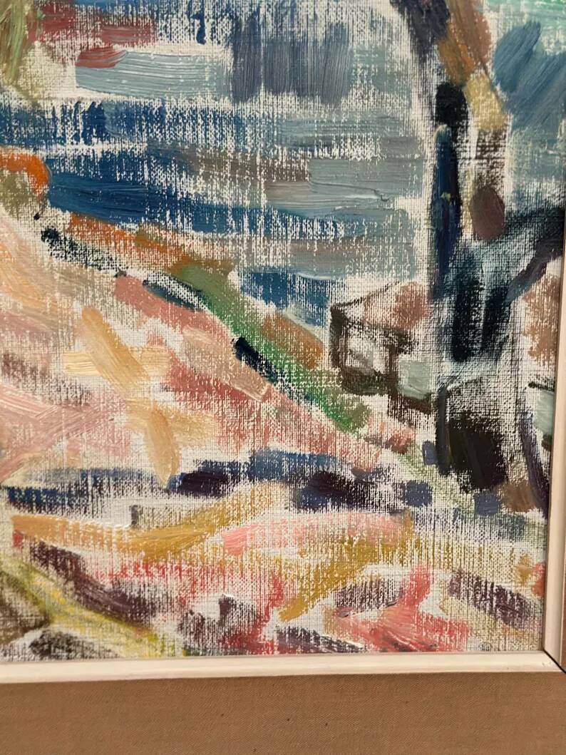 Original Swedish Oil on Canvas - "Natural Landscape" - Signed - Vintage and Framed - 68 × 56 cm