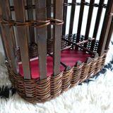 Hand-woven wooden bottle locker, bamboo and wicker