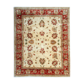 Handwoven cream wool ziegler rug traditional afghan carpet 198x249cm
