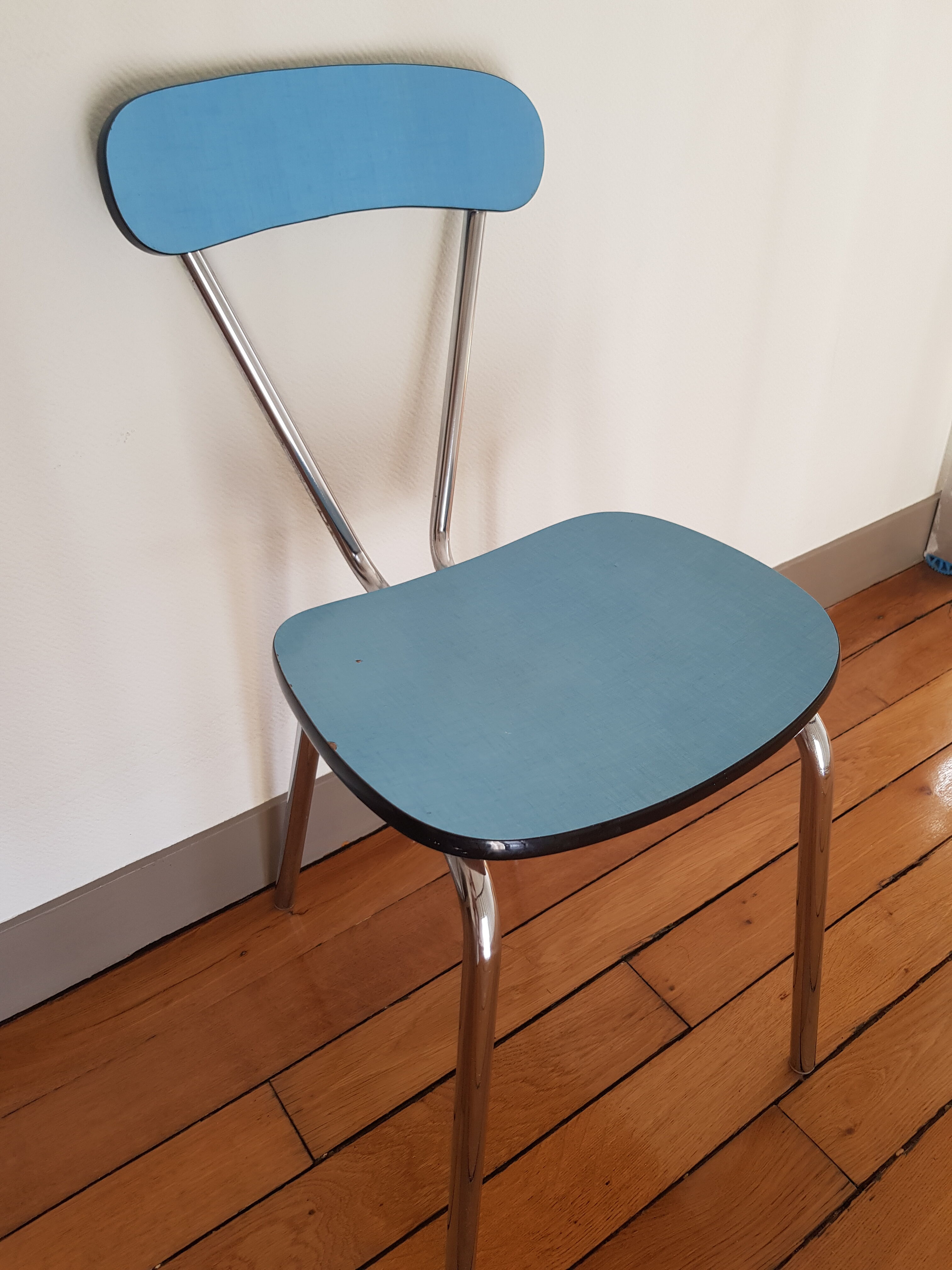Blue formica chair