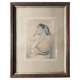 Henri Ryland, Portrait d’une jeune femme, gravure, XIXème siècle