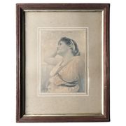 Henri Ryland, Portrait of a young woman, engraving, nineteenth century
