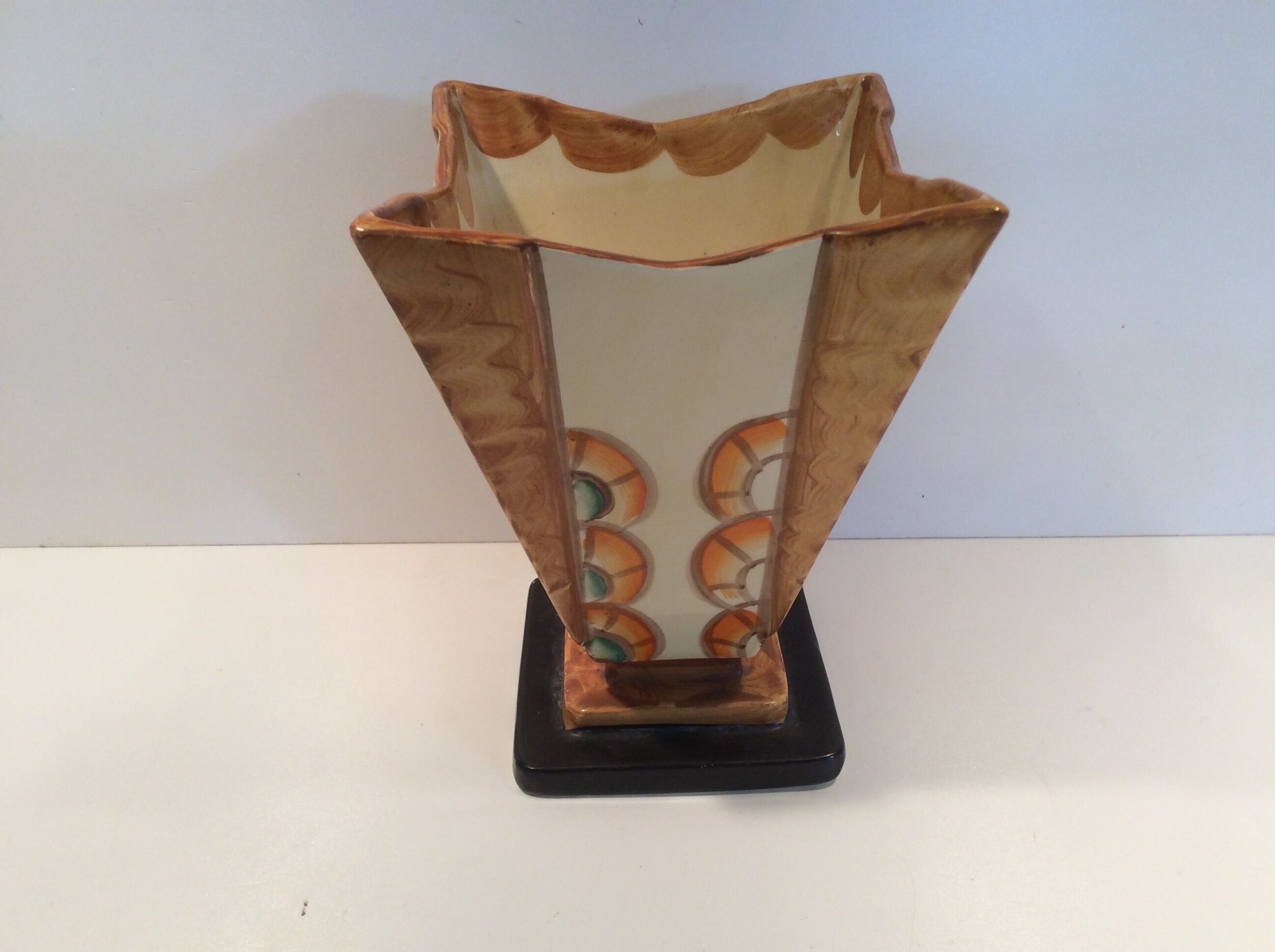 Hand painted art deco vase by Myott and son