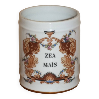 Small Zea Corn Pharmacy Jar in Snake Porcelain