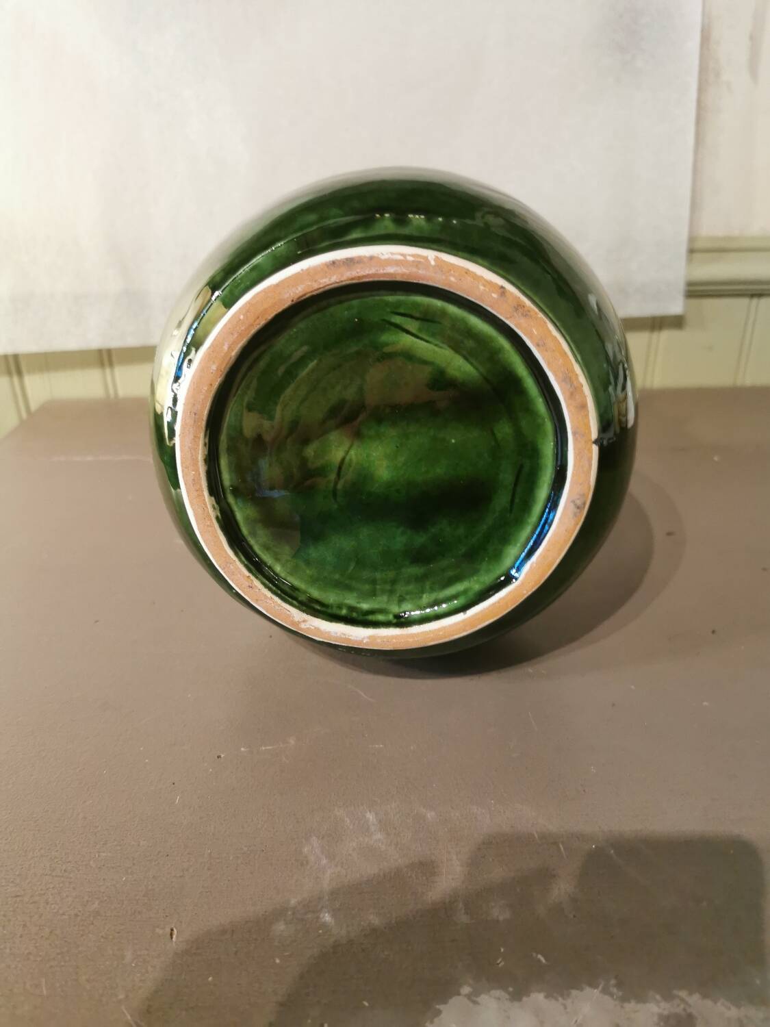 Green ceramic spiked vase Morocco