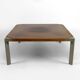Walnut and aluminum coffee table, by Osvaldo Borsani for Tecno, Italy, Circa 1970