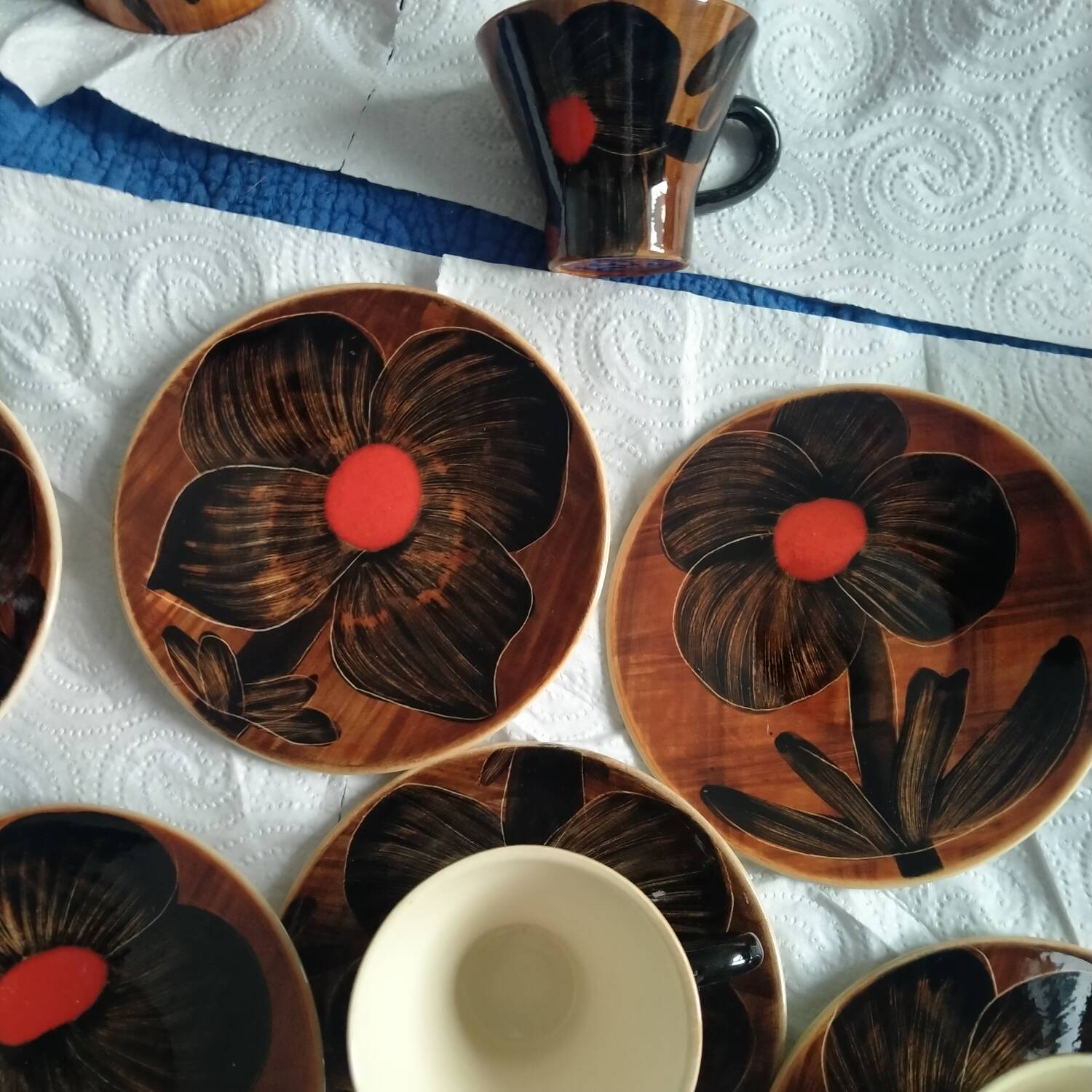 Ceramic coffee service Quimper Quercy