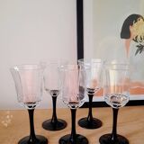 Black Luminarc stemmed glass