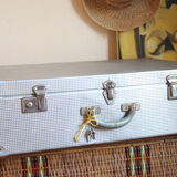 Old hammered metal suitcase
