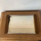 Old mirror and wood tray