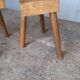 Pair of low stools in old patinated solid wood