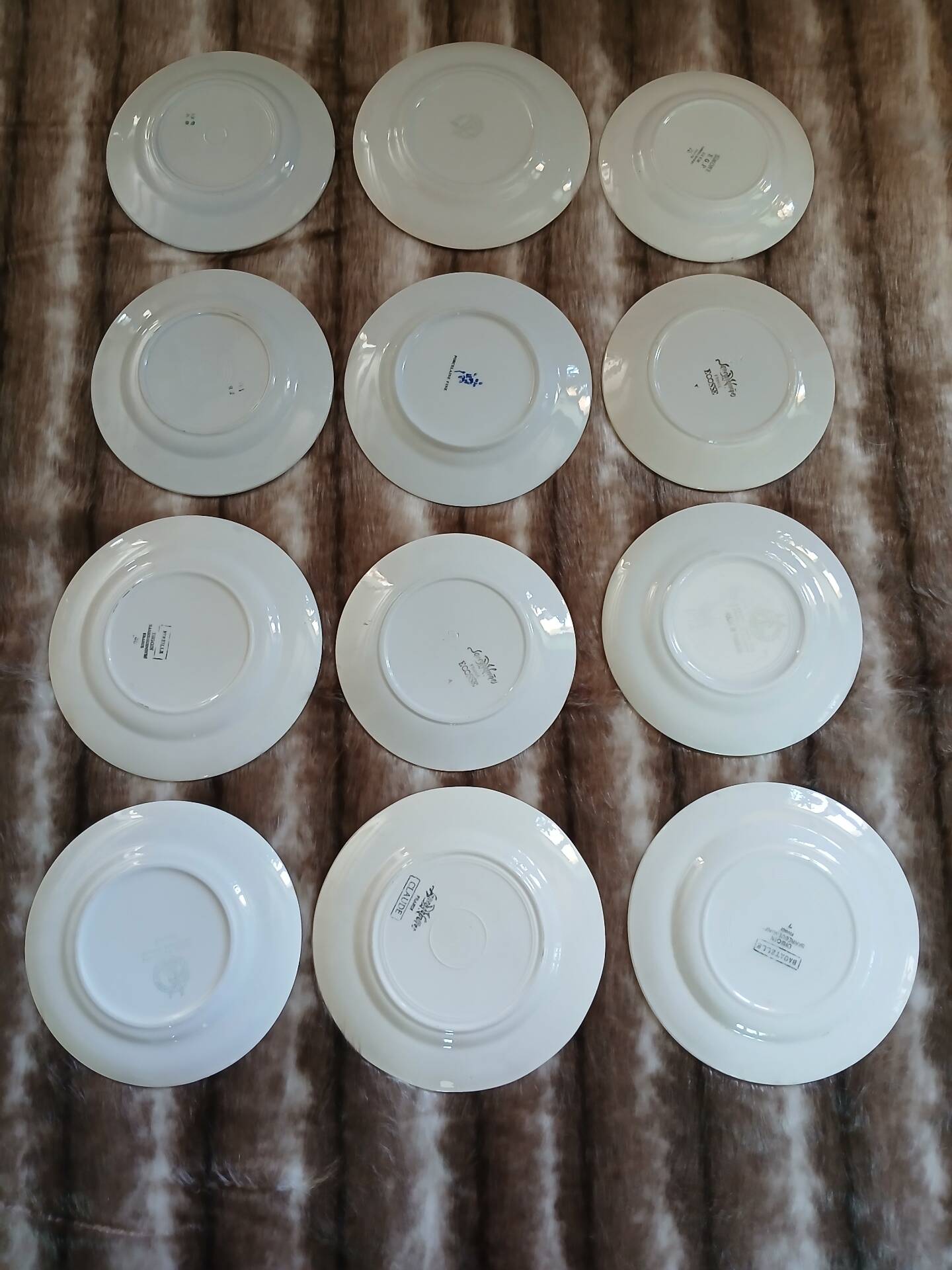 12 mismatched vintage dessert plates