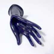 blue vintage ceramic ring holder vase jewellery stand