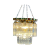 Brass chandelier by Glashütte Limburg