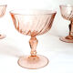 Coupes à champagnes vintages en verre rose