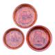 Lot de 3 plats ronds en laque rouge - Chine