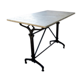 Table de bistro 1900 pied en fonte et dessus marbre.