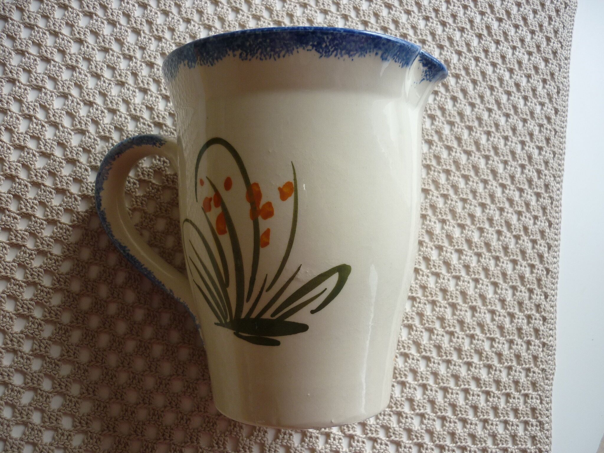 Ceramic pitcher Breton decoration