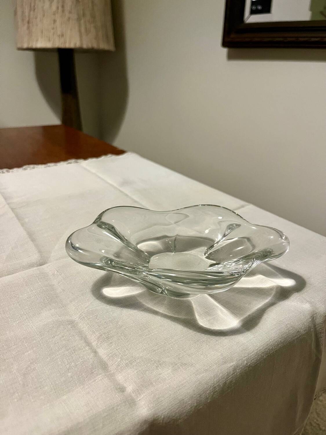 Daum France crystal trinket tray