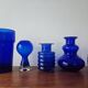 Ensemble de cinq vases en verre cobalt du milieu du siècle, Harzkristall, Marita Voigt, 1970