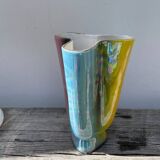 Iridescent ceramic vase signed Sicas 1960