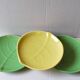 Three ceramic leaf cups 50s