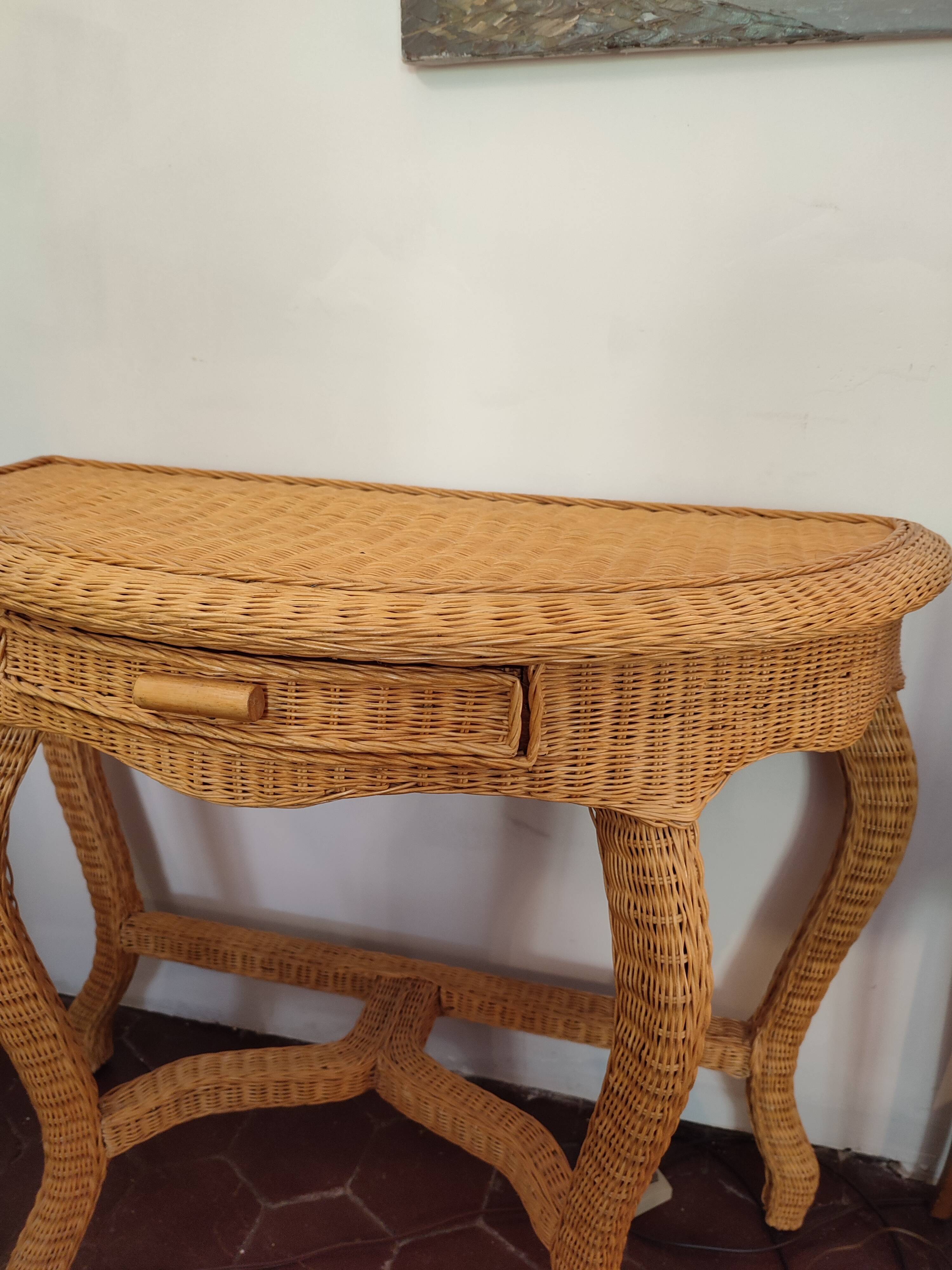 Rattan console dressing table