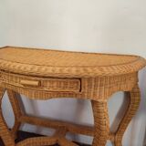 Coiffeuse console en rotin