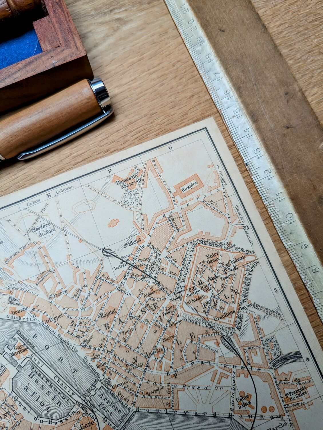 Printed in 1902, Map of Boulogne-sur-Mer, Pas-de-Calais.