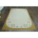 1970s Vintage Turkish Oushak Handmade Wool Cotton Beige Area Rug 172x225