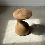 Solid wood side table (monoxyl) organic shape natural color