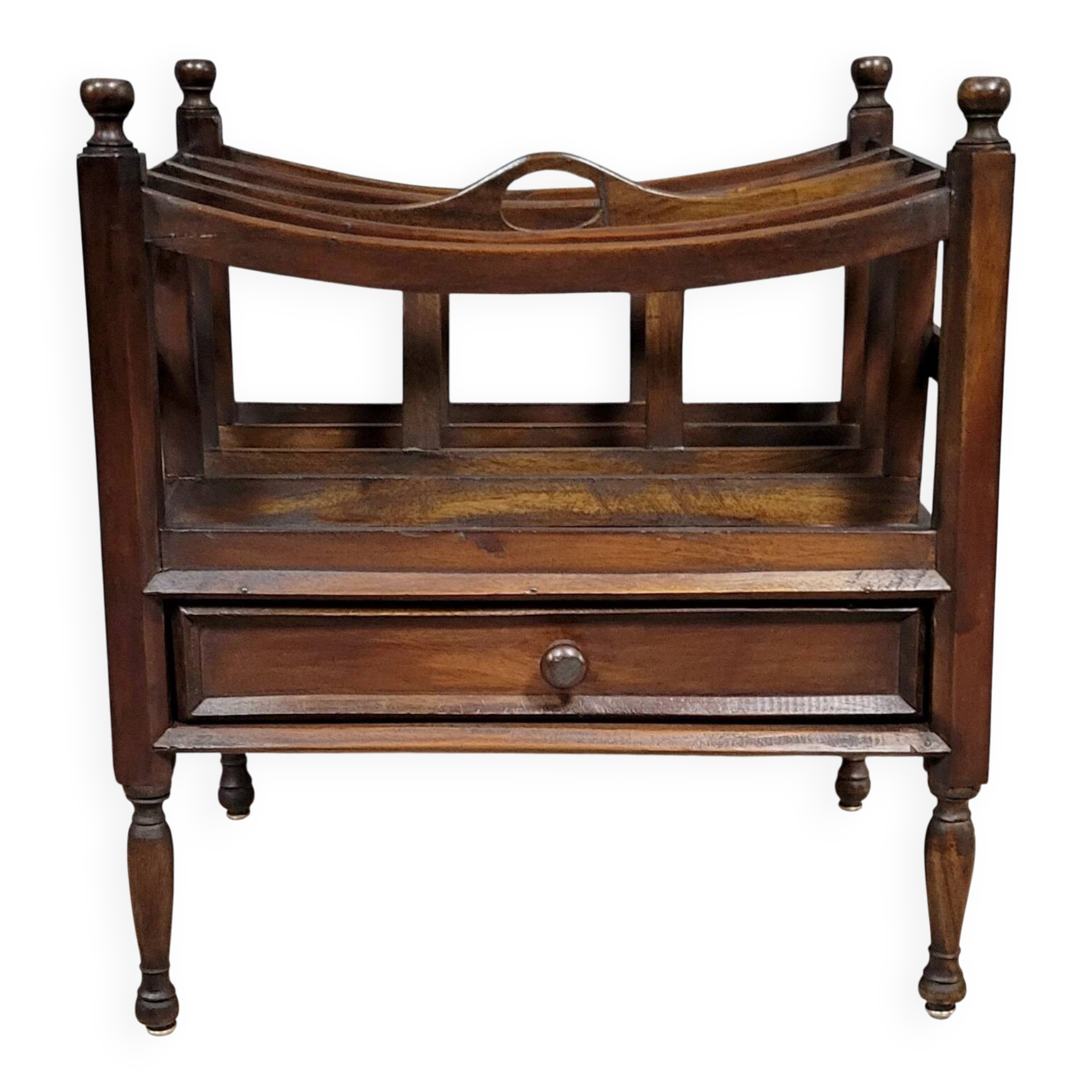 English mahogany magazine rack, late 19th century