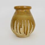 Vintage Provence glazed terracotta Biot jar with glazed neck. 20th century