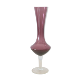 Vase in purple and transparent opaline, vintage